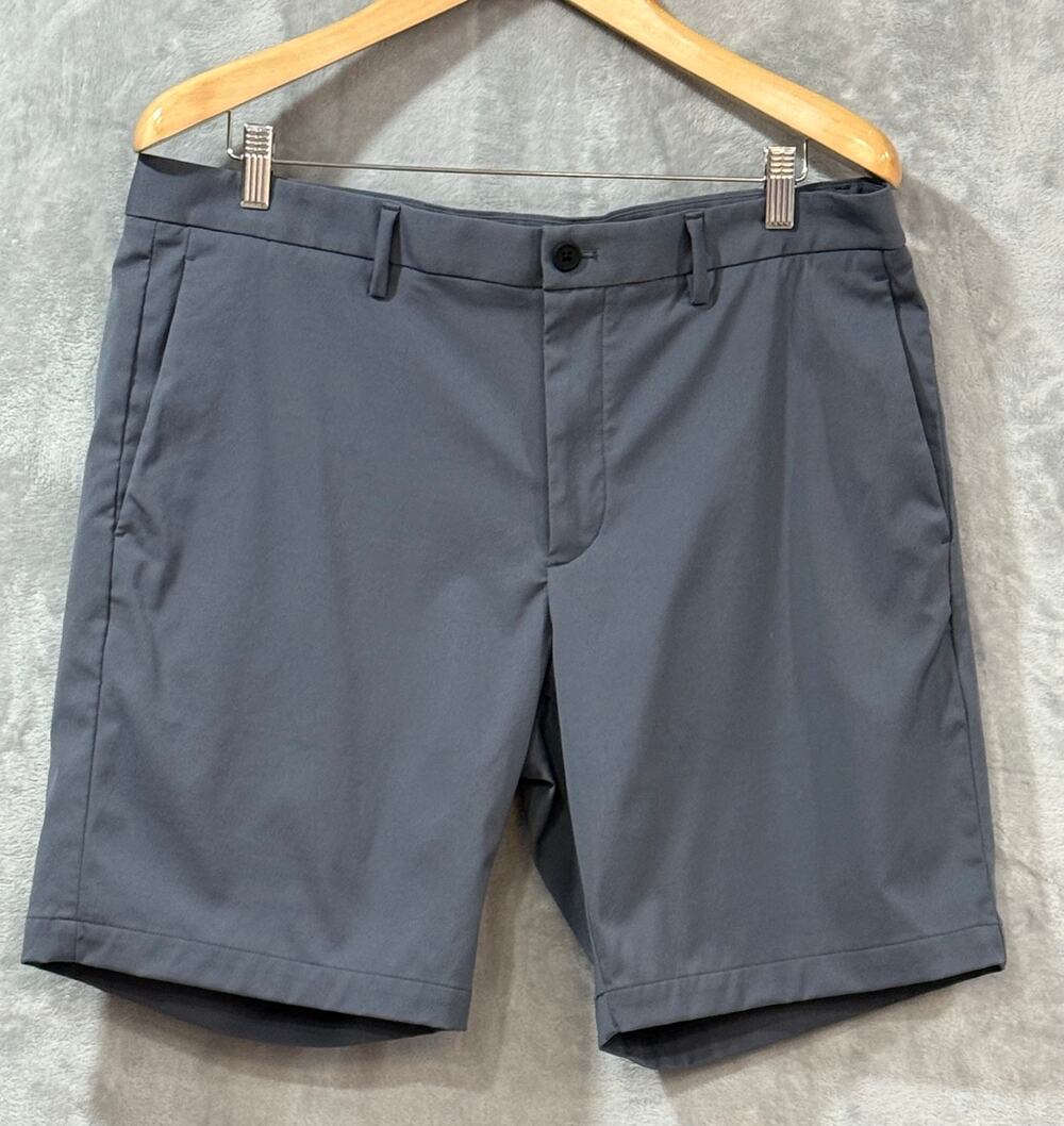 Theory Zaine Neoteric Performance Shorts Gray Stretch Tailored Bermuda Men's W36